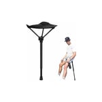 Tabouret pliant d'extérieur Tabouret de camping Tabouret haut portable (Noir)