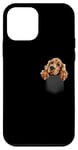 Coque pour iPhone 12 mini Chiot cocker anglais dans une poche pour amoureux des animaux