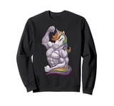 Unicorn Power for a Unicorn lover athlete bodybuilder Sweatshirt