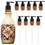 Tioncy 10 Pcs Soap Dispenser Pump with Cork Stopper Soap Pump Dispenser for Easy Press in Fit Soap Pumps Replacement Pumps for Bottles Mason Jars DIY Soap Lotion Dispensers (Black)