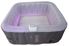 Spa gonflable 4 personnes carré avec bandeau LED Sun Spa - Prêt en 5 minutes - Couverture et filtre inclus