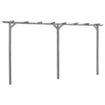 vidaXL Impregnated Pinewood Garden Pergola Wooden Outdoor Lawn Climbing Plant Support Arch Trellis Arbour Patio Pergola Planter Grey 400cm