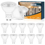 COTLEDL GU10 LED Bulbs Warm White, 5W 500 Lumen Spot Light Bulb 3000K, Equivalent 50W Halogen, Non-Dimmable Non-Flicker Energy Saving Light Bulbs,10 Pack