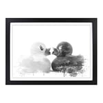 Big Box Art Rubber Ducks Opposites Attract V3 Framed Wall Art Picture Print Ready to Hang, Black A2 (62 x 45 cm)