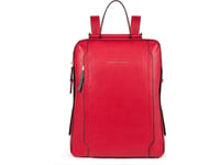 Piquadro Piquadro, Zaino, Leather, Backpack, Red, With Double Notebook And Ip, For Women, 36.5 X 28 X 12.5 Cm For Women