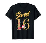 16th Birthday Girl Flower Sixteen Years Sweet 16 T-Shirt