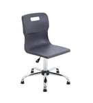 Titan Swivel Senior Chair with Chrome Base and Glides Size 5-6 Charcoal/Chrome