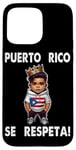 Coque pour iPhone 15 Pro Max Drapeau de Porto Rico Se Respeta Boricua PR Prince Crown Protest