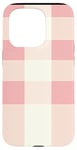 Coque pour iPhone 15 Pro Motif damier rose et beige rétro