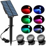 Jusch - Lumières solaires de bassin,LED éclairage sous-marin, éclairage étanche, capteur de lumière haute luminosité pour bassin/jardin/extérieur