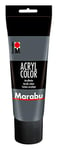 Marabu 12010025079 – Acrylique Color gris foncé 225 ml, peinture acrylique crémeuse à base d'eau, séchage rapide, résistant à la lumière, imperméable, applicable avec pinceau et éponge sur toile, papier et bois.