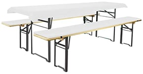 Brandsseller - Coussins pour Banc de Brasserie Ensemble de Housse 3 pièces - 1 Nappe 240x90cm et 2 Coussinets pour Banc rembourrés 220x25 cm Couleur Blanc