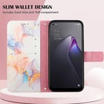 Yhteensopiva Oppo Reno 8 Pro 5g -kotelon Premium nahkaisen marmorikuvioisen magneettilukon korttipaikan kannen kanssa