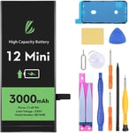 Batterie Pour Iphone 12 Mini, 3000mah Batterie Lithium Ion Haute Capacité Avec Outils De Réparation