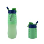 Prevessel Bouteille d'eau pliable de 500 ml en silicone, sans BPA, pour le sport, les voyages, le cyclisme, la course, le fitness et plus encore (Vert)