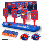 Lehoo Castle Nerf Target, Toys for 3 4 5 6 Year Old Boys, 4 Electronic Digital Auto Nerf Gun Target, Shooting Targets with 20 Nerf Bullets Wrist Band for Boys Girls