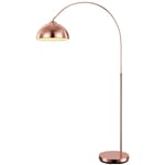 Lampe en arc, réglable en hauteur, lampadaire, cuivre, lampe de salon, lampe d'appoint, chambre, avec abat-jour pivotant, 1x E27, LxH 92x196 cm