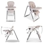 Red Kite Feed Me Lolo Luxury Six Height Adjustable Hi-Lo Highchair, Soft Grey/White