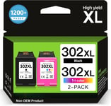 Cartouche 302 Xl Noir Et Couleur, Encre 302Xl Remplacement Pour Cartouche Encre Hp 302, Cartouche Imprimante 302 Pour Officejet 3831 5232 4650 4658 5230 Deskjet 3630 3636 3639 Envy 4524 4527