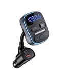 LENCENT Transmetteur FM Bluetooth, Bluetooth 5,0 Lecteur MP3 Adaptateur Radio sans Fil Kit Émetteur FM Voiture Charge Rapide 30W & QC3,0, Appels Mains Libres, Support Carte SD/Clé USB