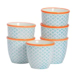 Hand-Printed Plant Pots 14cm Pack of 6