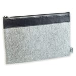 Bank Bag Made of Felt Grey Money Bag, Cosmetic Bag, Pen case, Tablet Bag, Document Bag, DIN A5