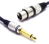 XLR Femelle vers Jack 6.35mm Mono Audio Câble de Microphone 1.5m Mâle Jack 6.35 TS vers 3 Broches.[G668]