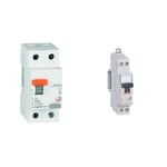 Legrand 402057E, interrupteur différentiel, 2P 40 A, sensibilité de 30 mA, classe AC, RX3 & Disjoncteur Phase + Neutre 230V DNX³ - Pouvoir de Coupure 3000A - 16A Courbe C