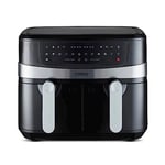 Tower T17088 Vortx Xpress Air Fryer - Friteuse sans Huile - Friteuse Électrique à double panier avec fonction Smart Finish, Puissance de 2 600 W, 9 L, Noir