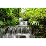 Papier Peint Photo INTISSÉ-(184415)-CASCADE-350x260cm-7 lés-Mural Poster Géant XXL-Mer Beach Mer Océan Nature Jungle Forêt