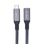 NÖRDIC USB 4 skjøtekabel 50cm 40Gbps 240W 8K60Hz