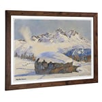 Big Box Art Framed Print of Hans Beat Wieland Swiss Landscape 2 Design | Wall Art Picture | Home Decor for Kitchen, Living Room, Bedroom, Hallway, Walnut, A2 / 24.5x18 Inch / 62x45cm