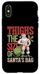 Coque pour iPhone X/XS Cuisses de la taille du sac de Père Noël Gym Noël