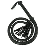 Arabian Bull Whip Black Platted Leather Tassel Bondage Dungeon Play Fetish BDSM