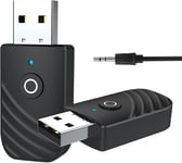 USB Adaptateur Bluetooth clé pour pc transmetteur, BT5.0 dongle pour TV Connexion Jack 3.5mm pour Voiture/système Audio