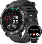 Montre Connectée Homme Militaire 1,52"" Smartwatch Appel Bluetooth Montre Connectee Sport Etanche Ip68 Avec Podometre/Cardiofrequencemetre/Sommeil/Tensiomètre Smartwatch Robuste Ios[Wat081492]