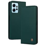 HHUIWIND Coque pour Xiaomi Redmi Note 12 4G,Housse Etui Portefeuille Premium en Cuir PU Leather Flip Magnétique Antichoc Case Cover - Vert