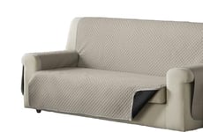 Estoralis | AVA | Housse de canapé au Design Moderne| Tissu matelassé réversible | Gris/Noir | pour Fauteuil ou Relax 1 Place | Taille du Tissu 55 x 220 cm (Largeur par Hauteur)