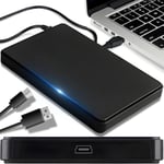 USB 2.0 Boitier Disque Dur Externe 2.5'', USB Externe 2.5 Pouces Disque, pour SATA HDD et SSD de 2,5'' et 7/9.5 mm, Haute Vitesse avec Adaptateur