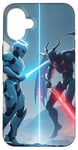 Coque pour iPhone 16 Plus Fantastique robot mignon combat de démons