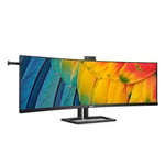 PHILIPS 32:9 SuperWide curved monitor with USB-C - 6000 series 45" 5120 x 1440 (Dual QHD) with a pop-up webcam