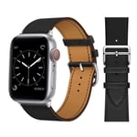 Läderarmband för Apple Watch Band 44mm 45mm 42mm 41mm 40mm 38mm Single tour armband iWatch series 3 4 5 6 SE 7 band 2 black For 38mm 40mm 41mm
