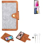 Felt Case + earphones for Motorola Moto G Stylus (2021) Cover light grey