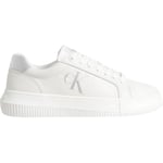 Calvin Klein Women's Chunky Lace Up Low Top Cupsole Trainers, White (Bright White/Silver), 5