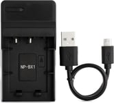 NP-BX1 USB Chargeur pour Sony Cyber-Shot DSC-RX100, Cyber-Shot DSC-RX100 II, Cyber-Shot DSC-RX100 III, Cyber-Shot DSC-HX90V, Cyber-Shot DSC-WX350, Cyber-Shot DSC-WX500, HDR-AS15 Caméra et Plus