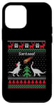 Coque pour iPhone 12 mini Pull de Noël avec motif dinosaure moche