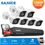 Sannce Système de sécurité vidéo domestique 720P avec dvr 1080N avec 6 caméras Style c – 1TB hdd