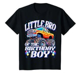 Youth Little Bro of the Birthday Boy Monster Truck Birthday Party T-Shirt