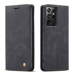 QLTYPRI Etui Coque pour Samsung Galaxy S20 Ultra, Portefeuille Fentes Cartes Housse Antichoc Cuir PU Vintage Portefeuille Etui Compatible avec Samsung Galaxy S20 Ultra - Noir