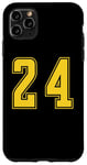 Coque pour iPhone 11 Pro Max Jaune Numéro 24 Équipe Junior Sports Uniforme Numéroté